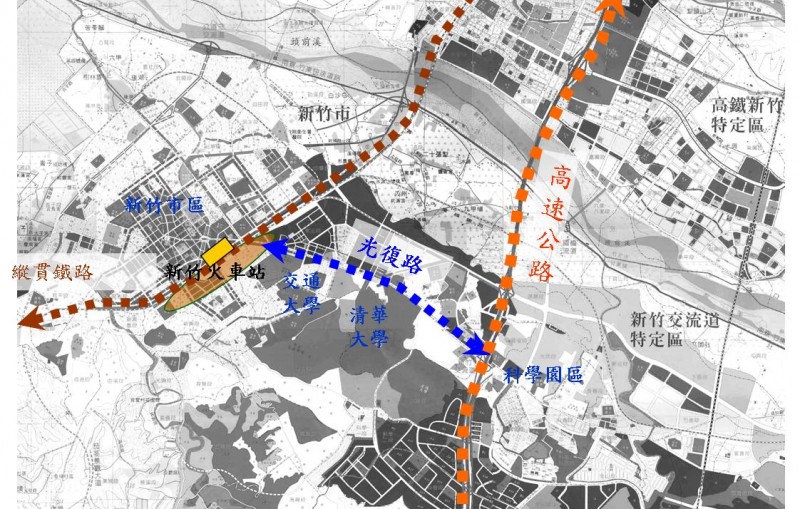 新竹火車站後站地區更新計畫基地位置圖