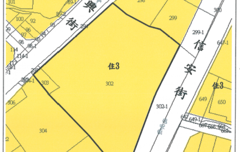 臺北市信義區犁和段三小段302、303地號公有土地都市更新案土地使用分區圖