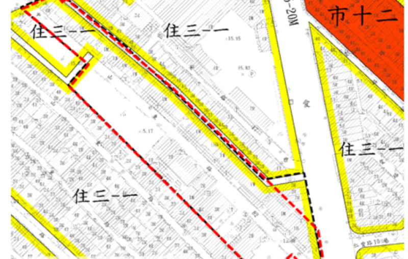 高雄捷運鳳山國中站周邊地區都市更新案土地使用分區圖