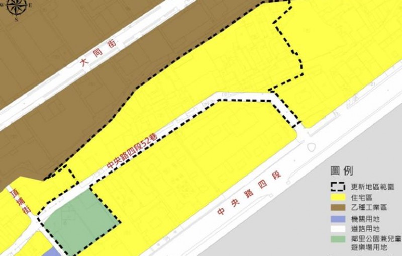 捷運土城線頂埔站周邊公私有土地都市更新案土地使用分區圖